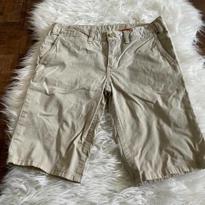 Tory Burch 28 Tan Boyfriend Bermuda Chino Shorts 9" Inseam